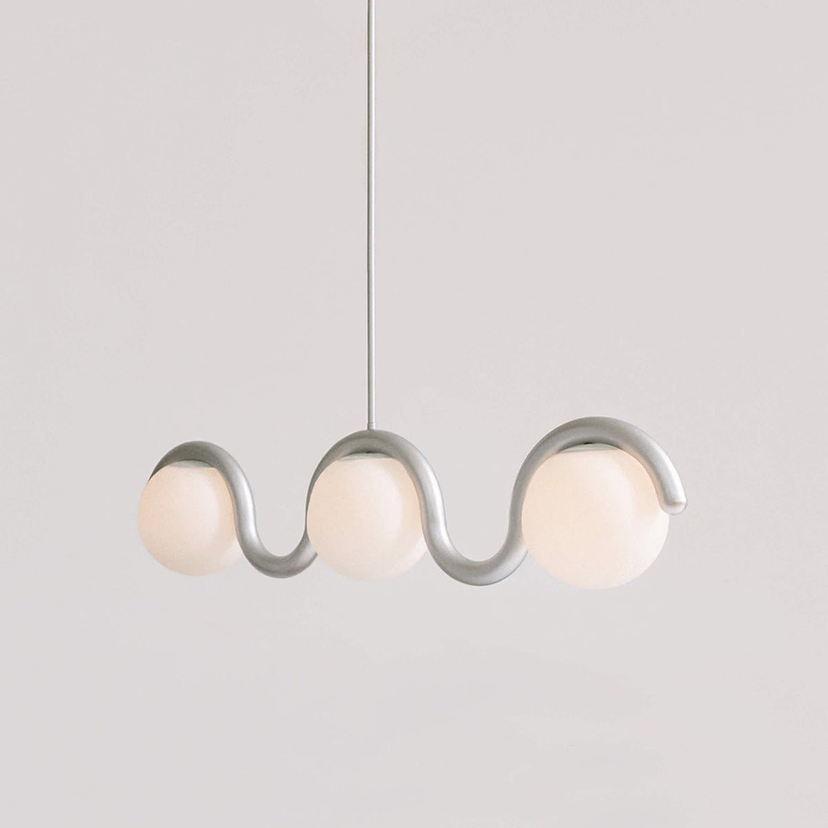Alden Modern Metal Glass Linear Chandelier