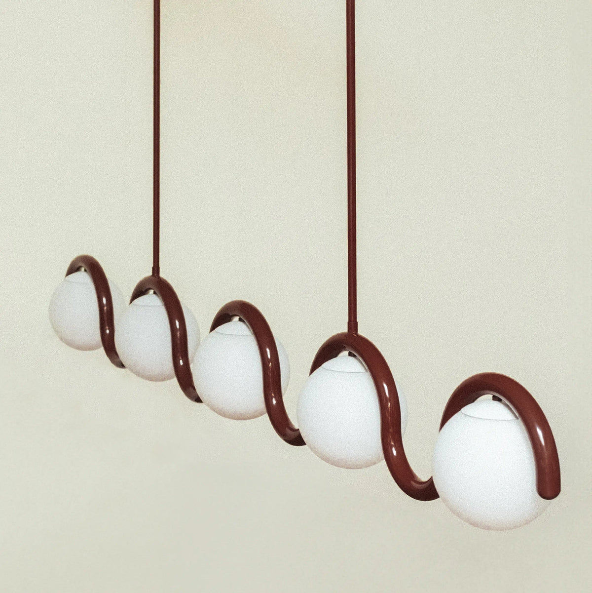 Alden Modern Metal Glass Linear Chandelier