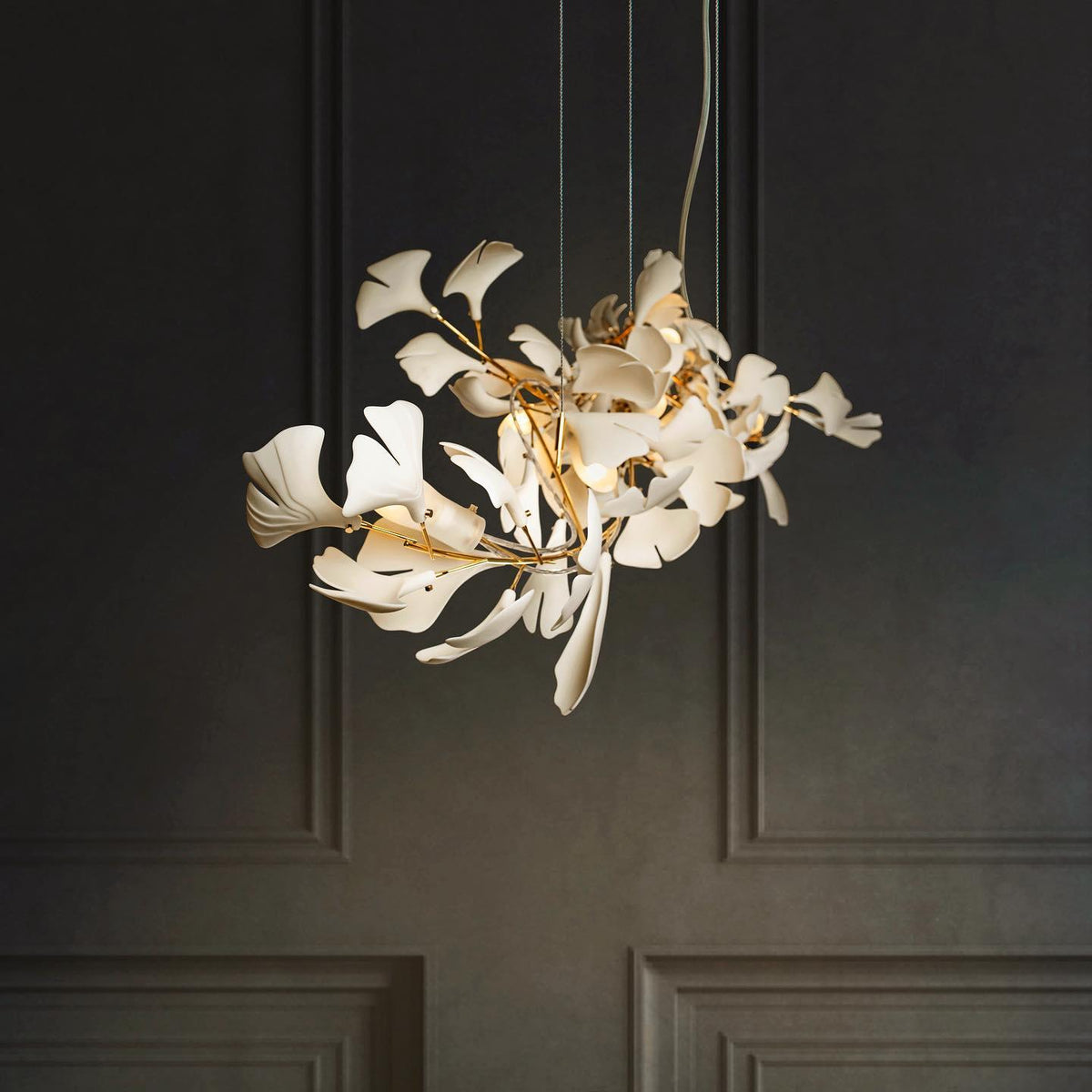 Ayla Chandelier Gingko Petal Ceramic