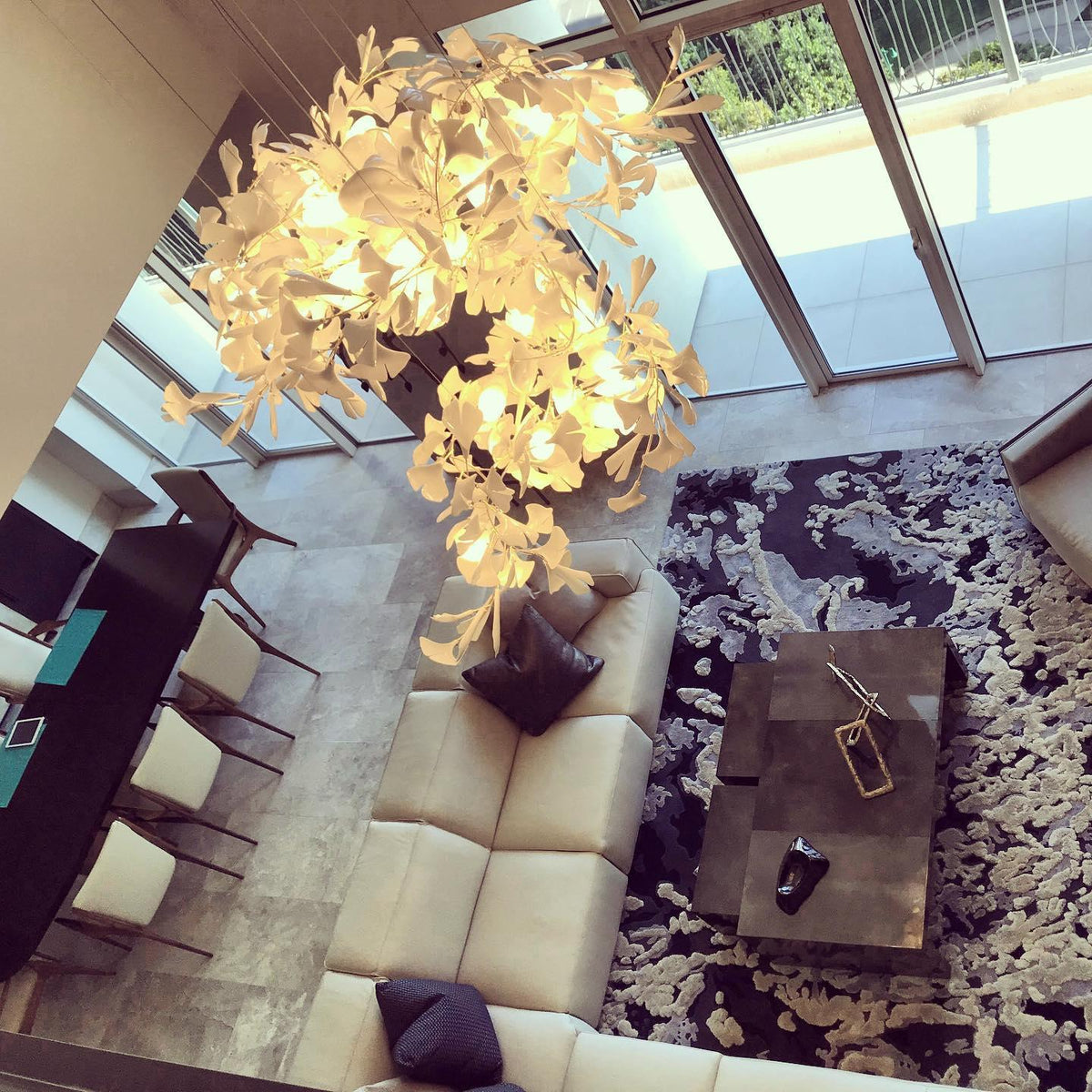 Ayla Chandelier Gingko Petal Ceramic