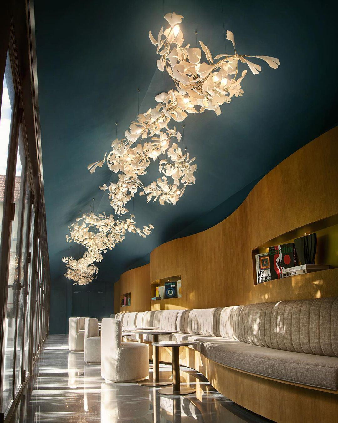 Ayla Chandelier Gingko Petal Ceramic