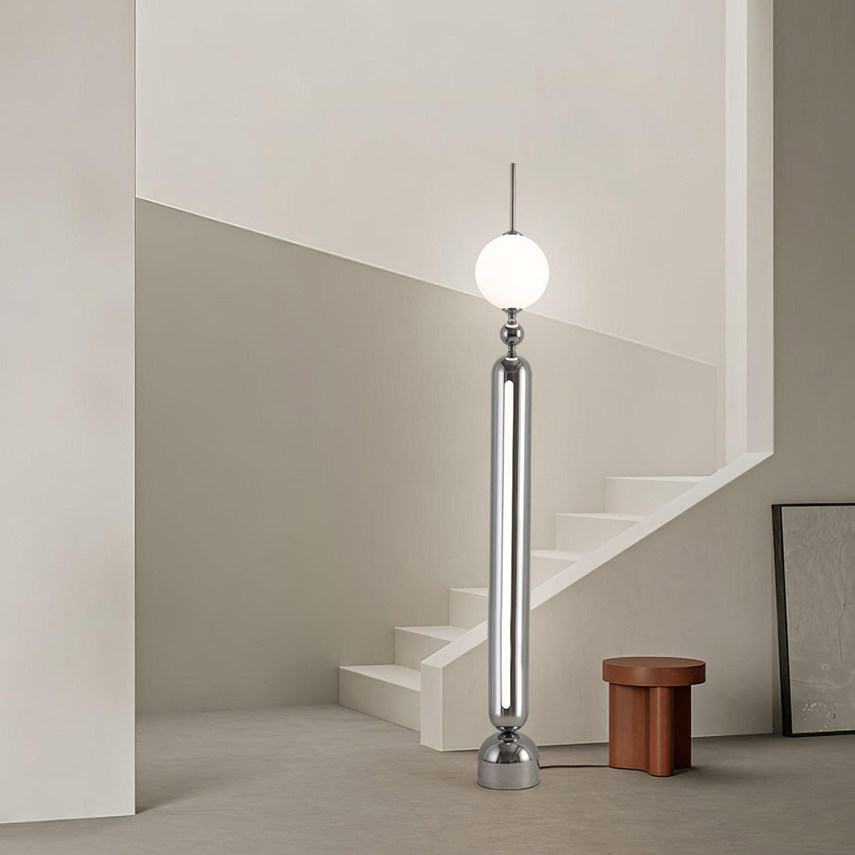 Ardinielle Futuristic Stainless Steel Floor Lamp
