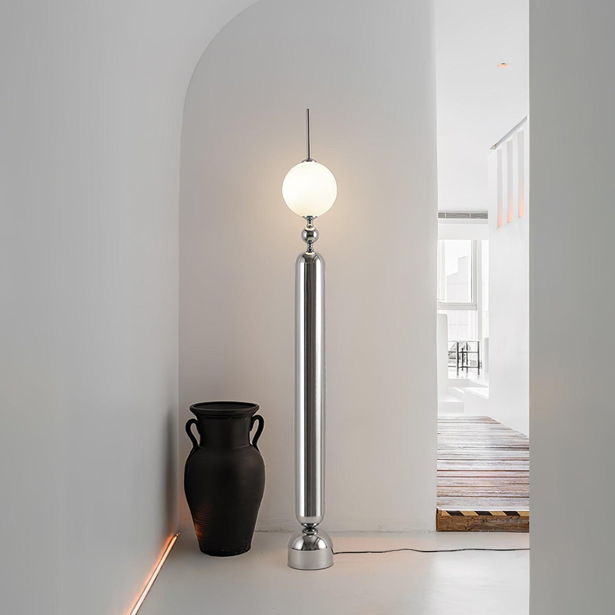 Ardinielle Futuristic Stainless Steel Floor Lamp