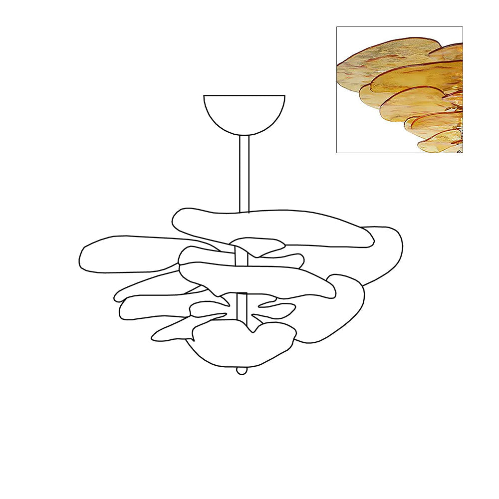 Valentina Lotus Leaf Layered Glass Chandelier