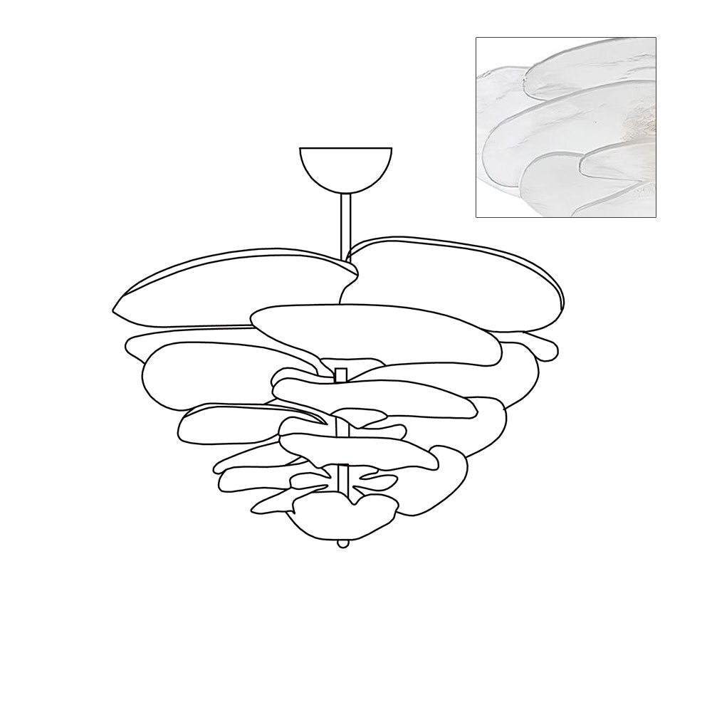 Giby Lotus Leaf Layered Glass Chandelier