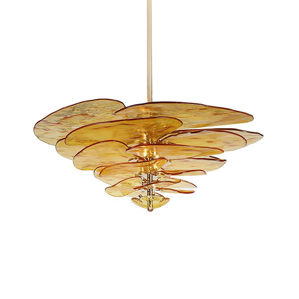Giby Lotus Leaf Layered Glass Chandelier