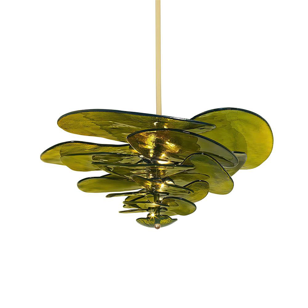 Giby Lotus Leaf Layered Glass Chandelier