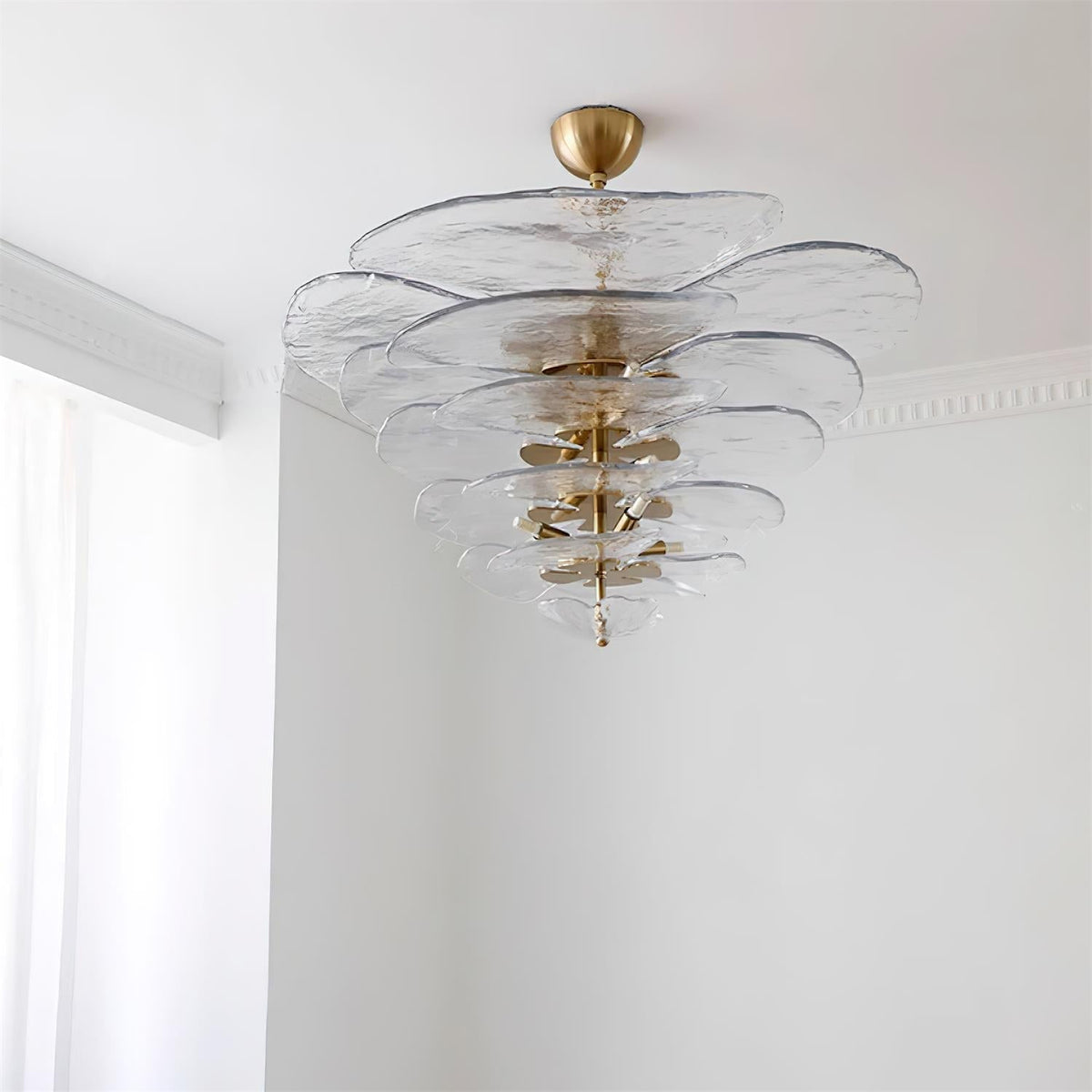 Giby Lotus Leaf Layered Glass Chandelier