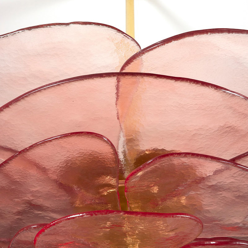 Giby Lotus Leaf Layered Glass Chandelier