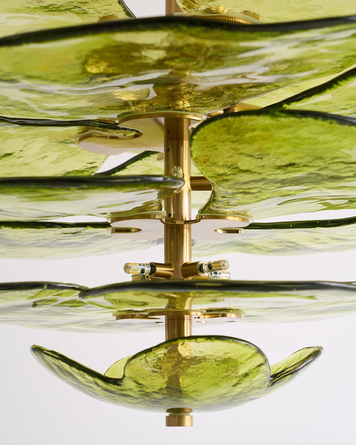 Giby Lotus Leaf Layered Glass Chandelier