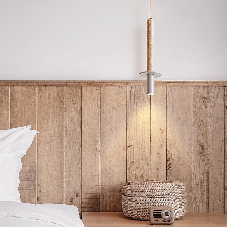 Wren Slim Yellow Travertine Pendant Lamp