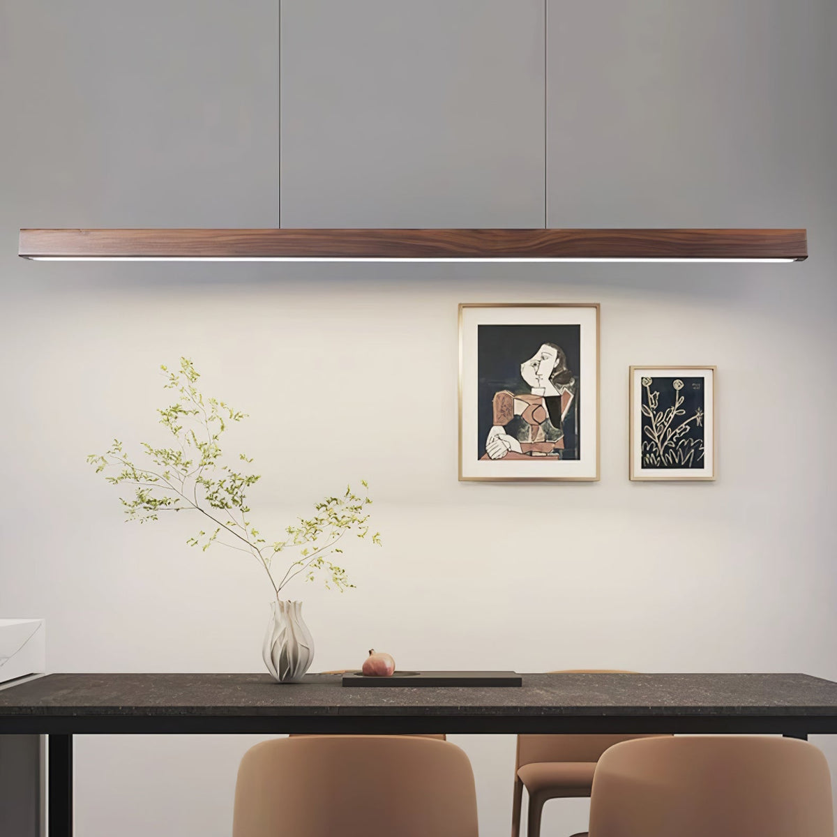 Weda Linear Wooden Pendant Light