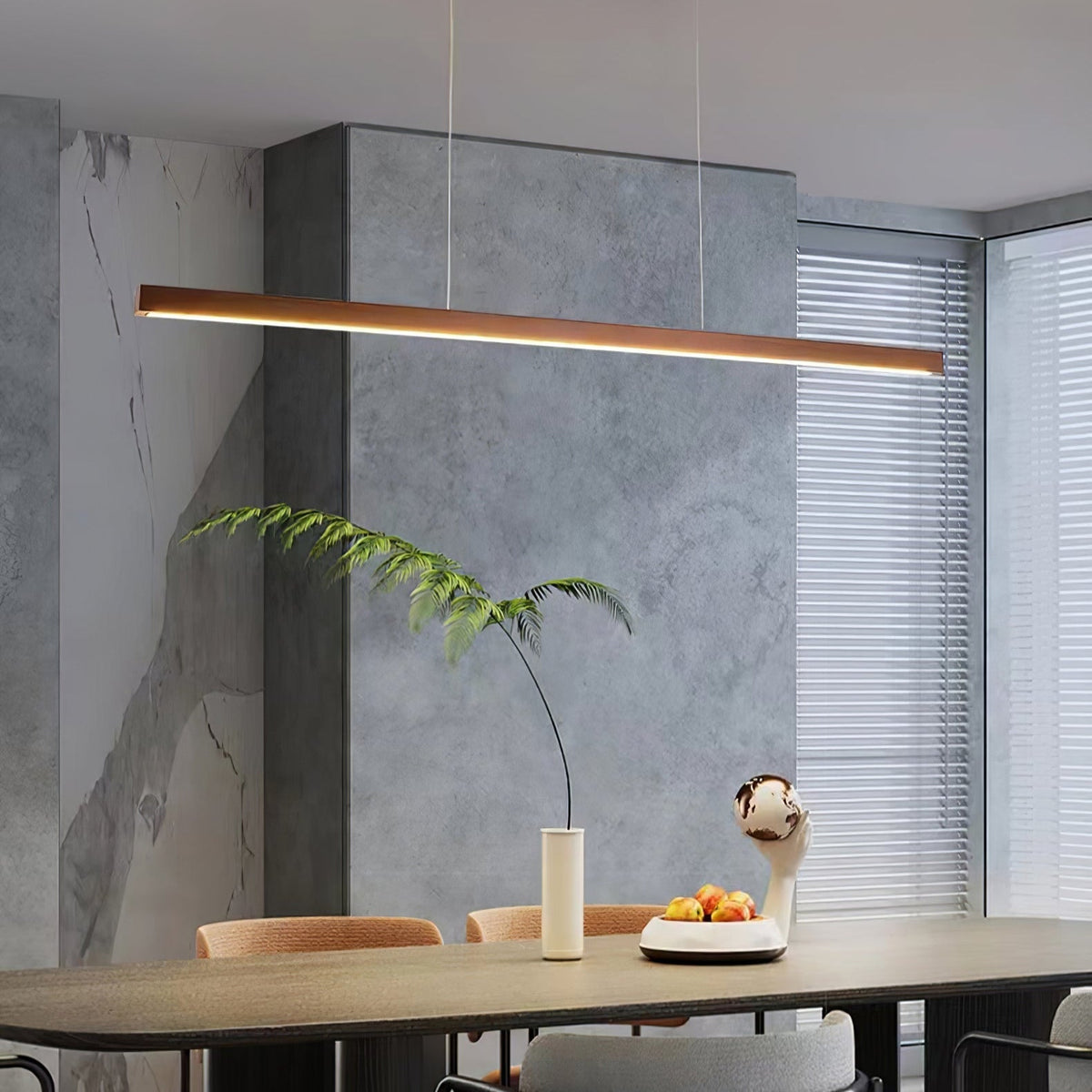 Weda Linear Wooden Pendant Light