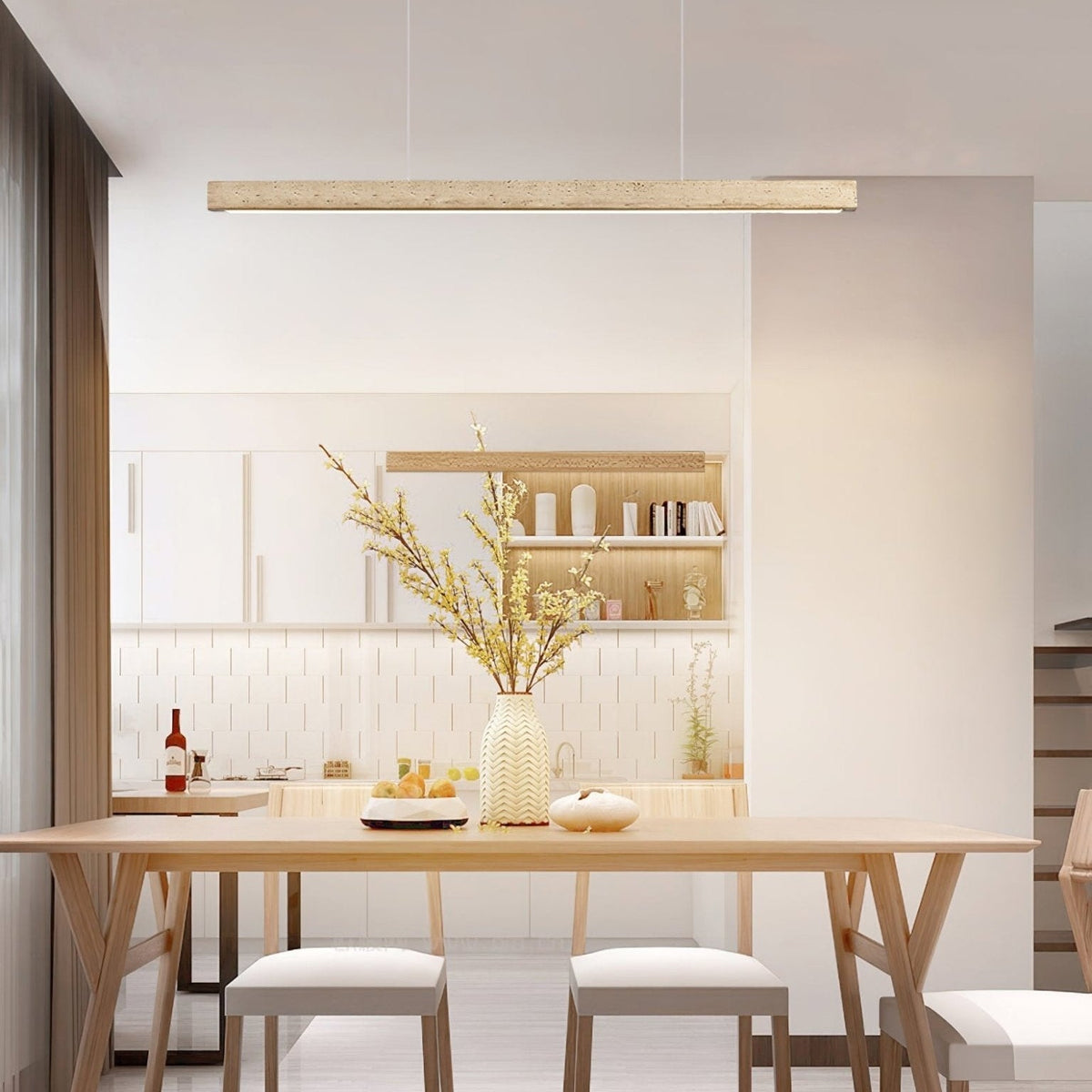 Imiror Minimalist Travertine Linear Pendant