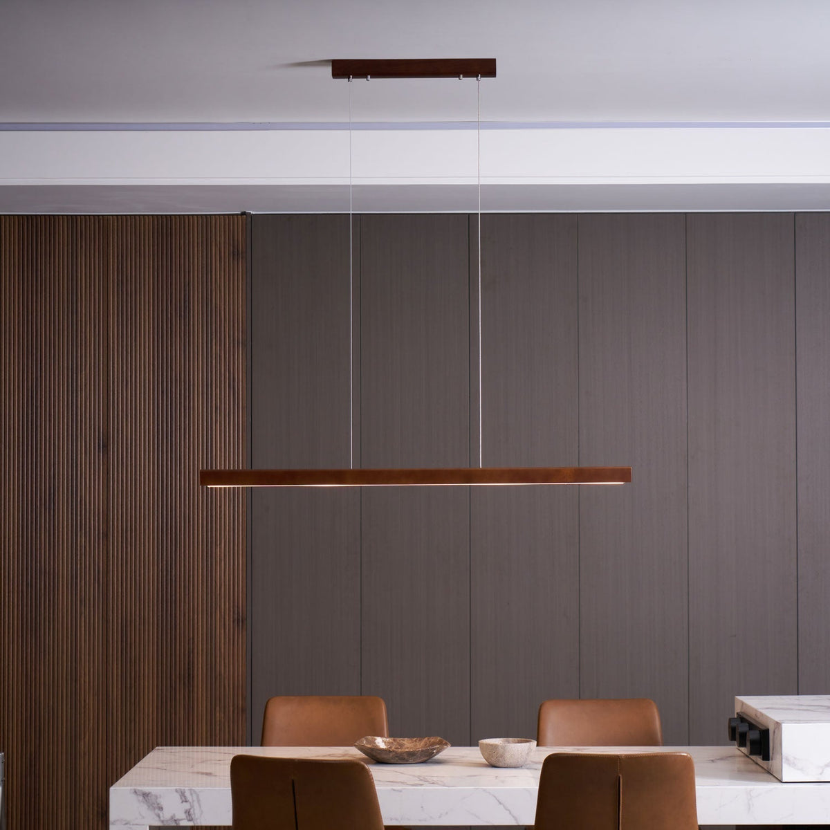 Rinalina Linear Minimalist Wood Pendant Light