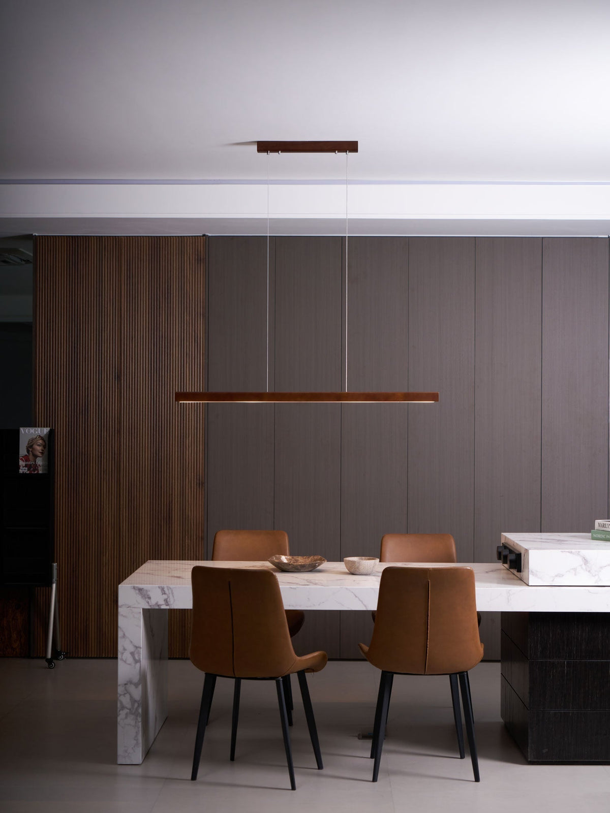 Rinalina Linear Minimalist Wood Pendant Light