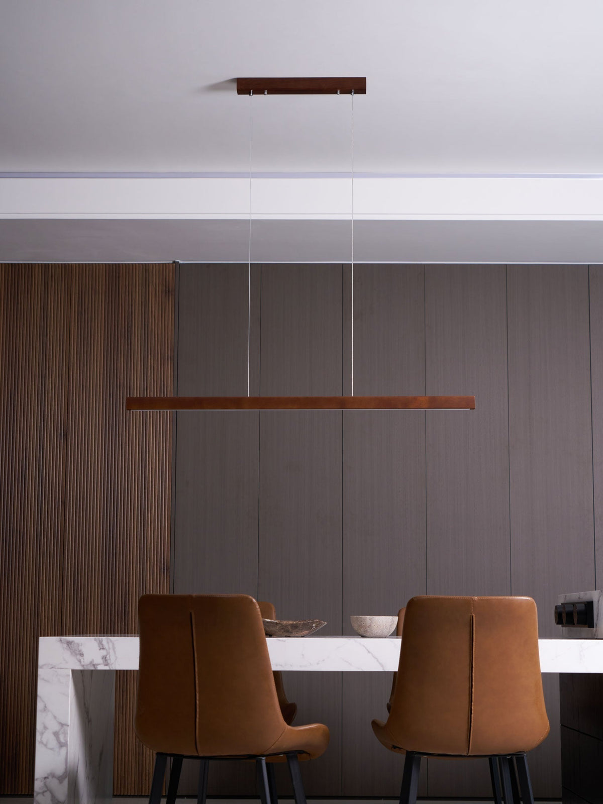 Rinalina Linear Minimalist Wood Pendant Light
