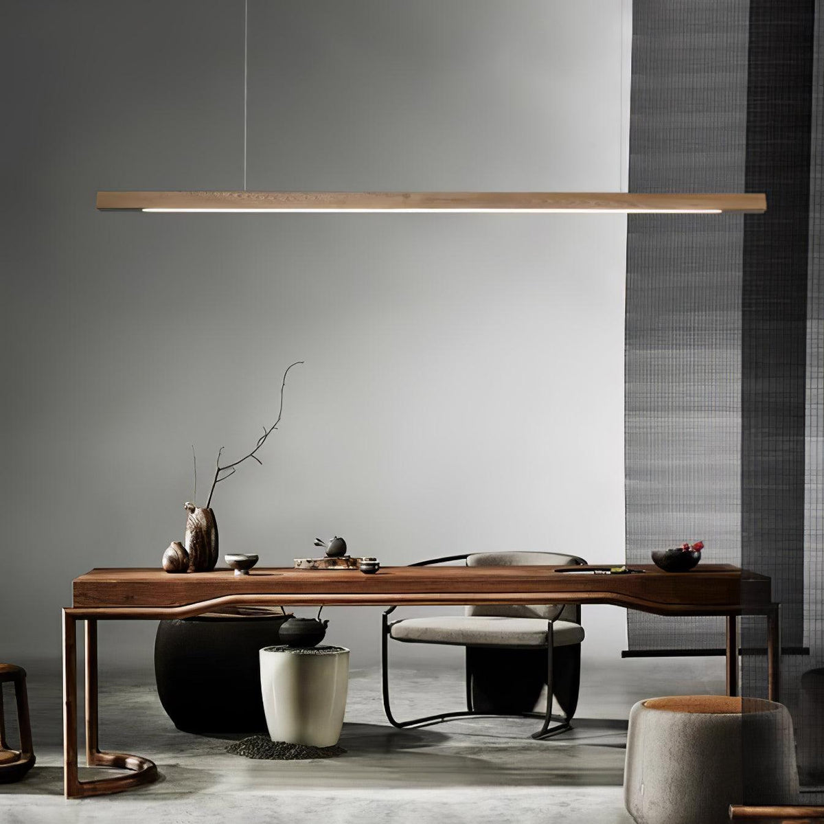 Weda Linear Wooden Pendant Light