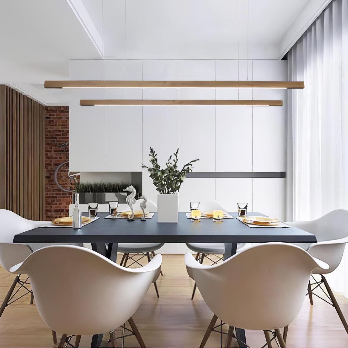 Weda Linear Wooden Pendant Light