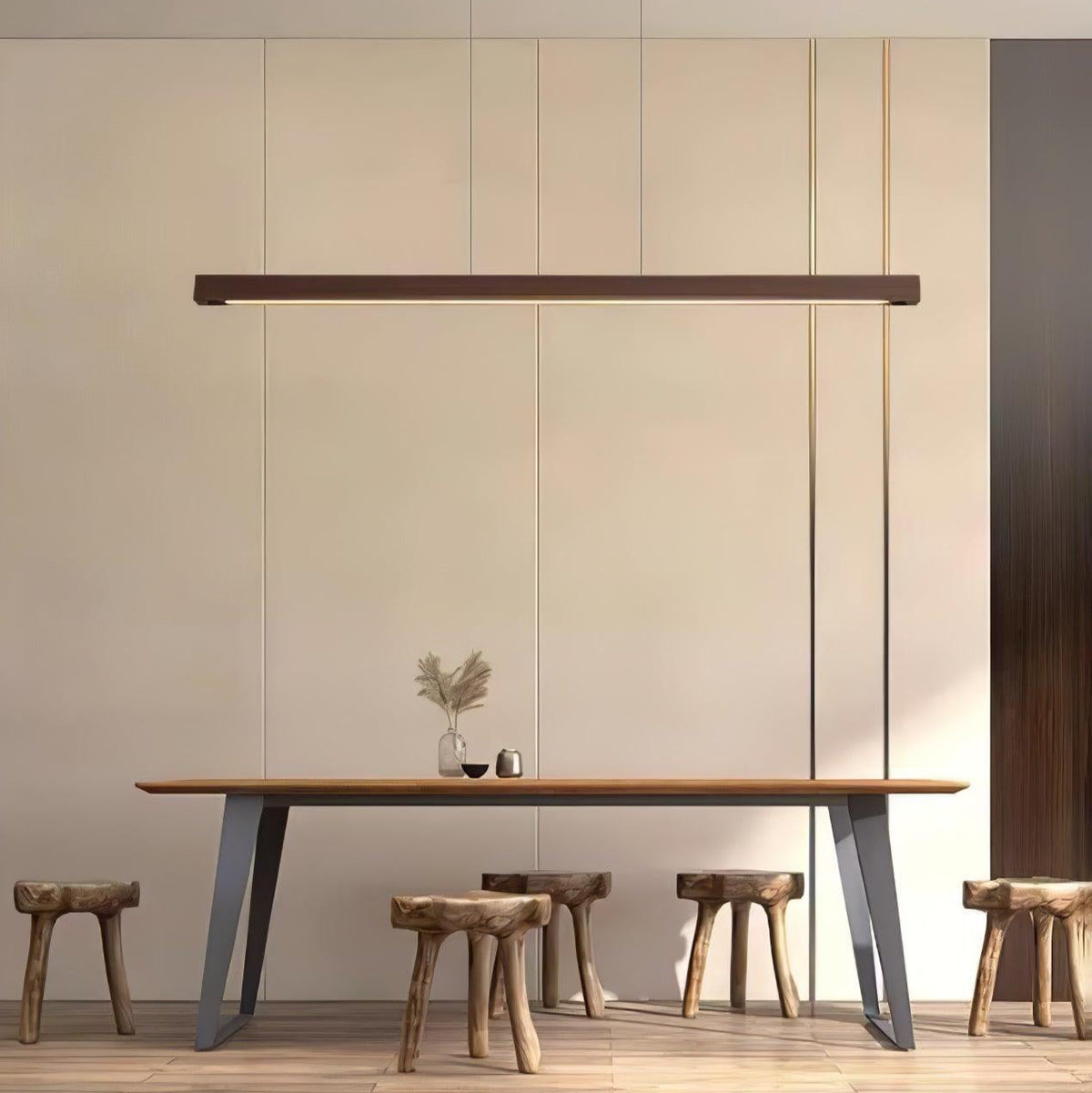 Weda Linear Wooden Pendant Light