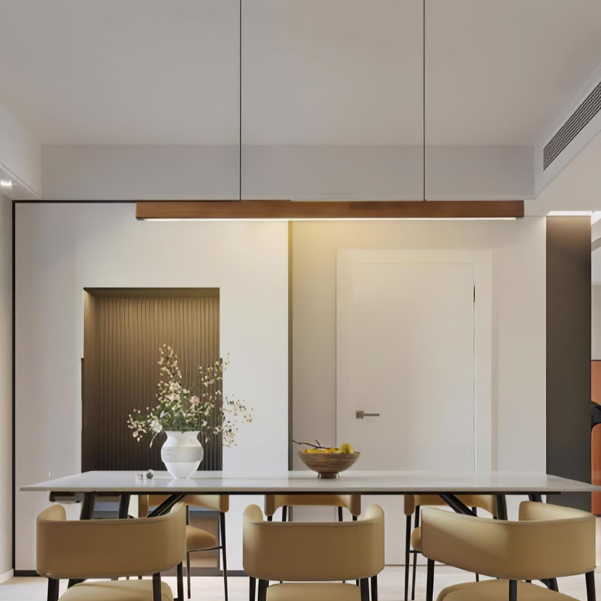 Weda Linear Wooden Pendant Light