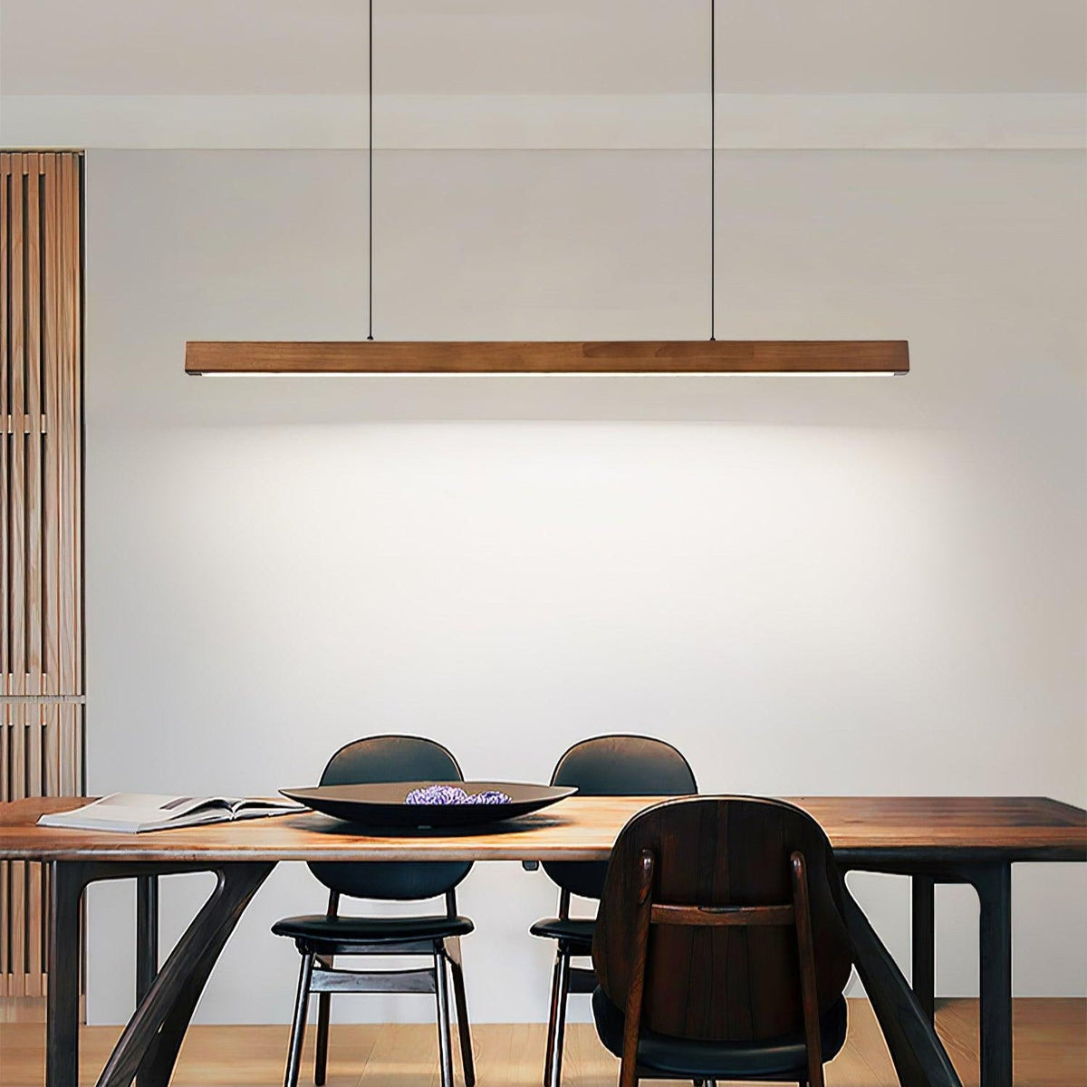 Weda Linear Wooden Pendant Light