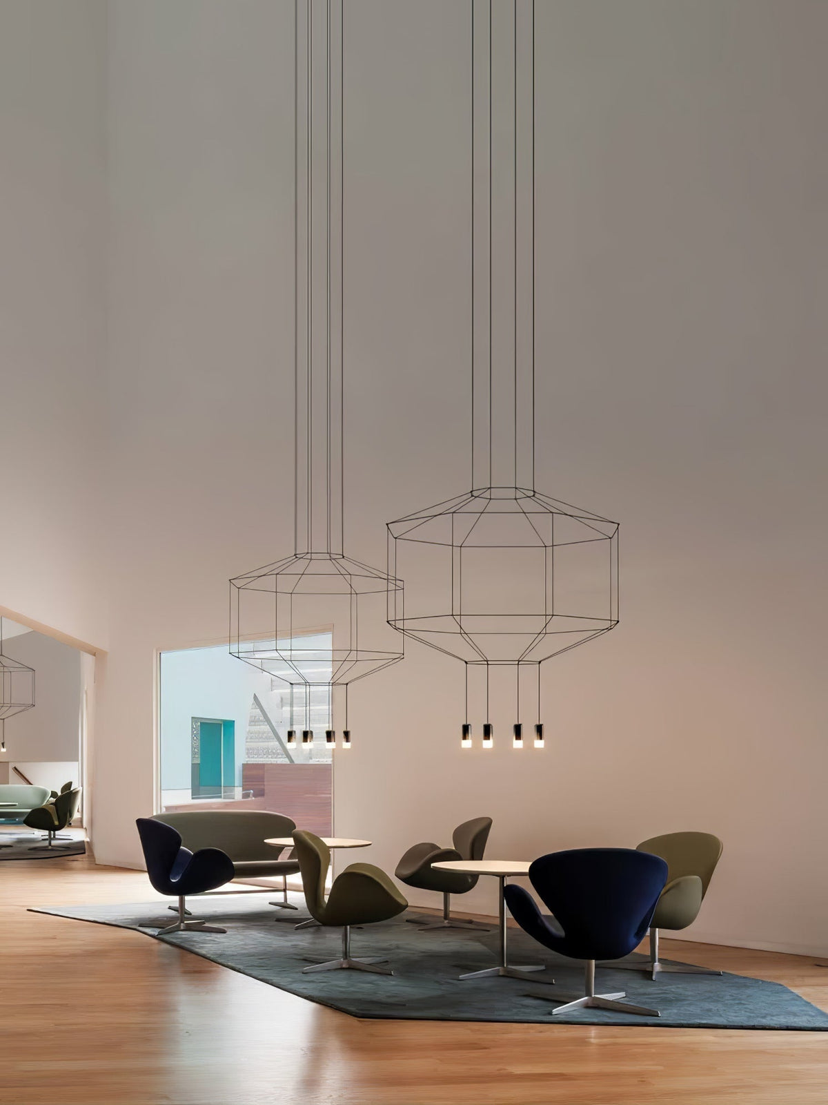 Tevenq Chandelier Lines Black Wireframe LED