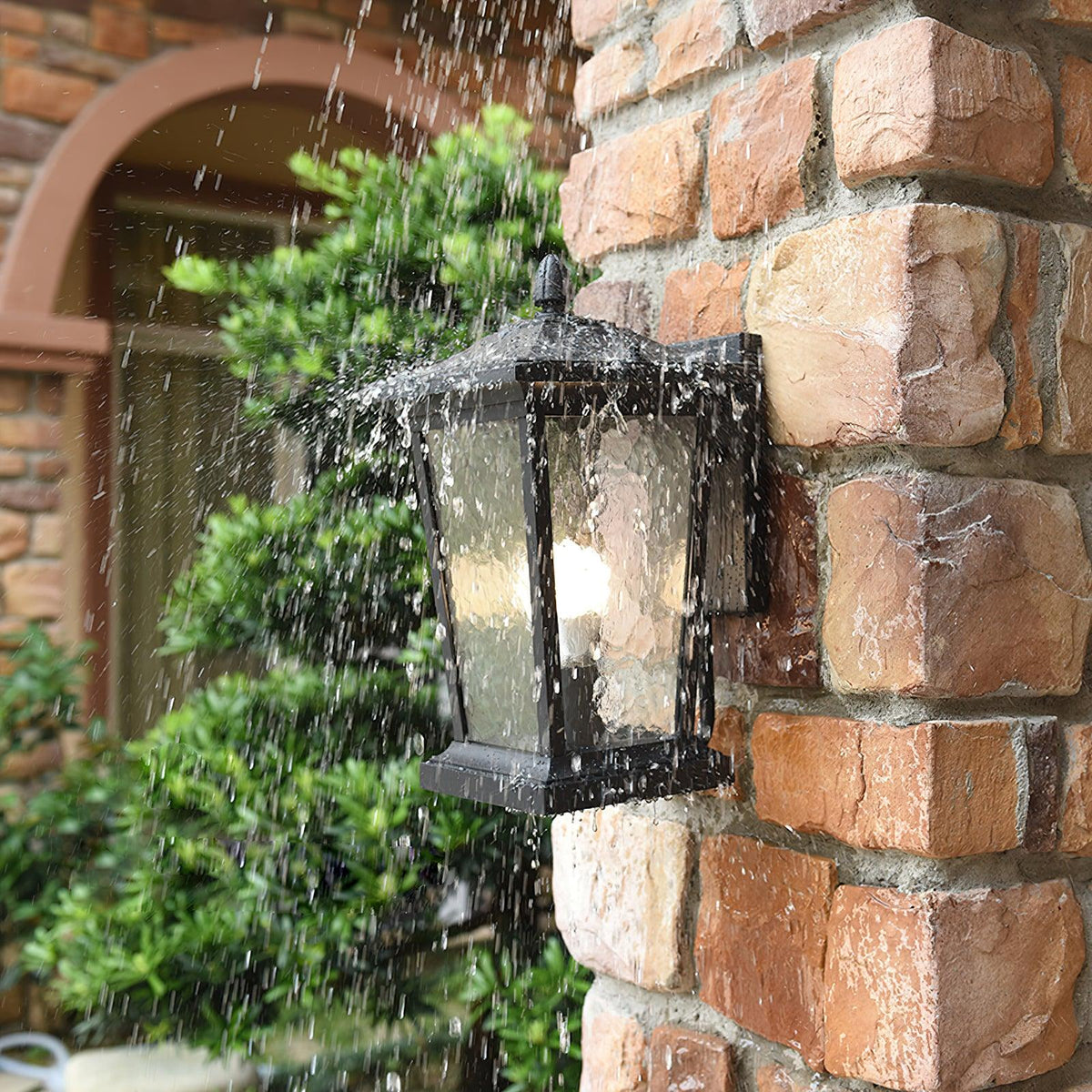 Edwin Birdcage Elegance Glass Outdoor Wall Lamp