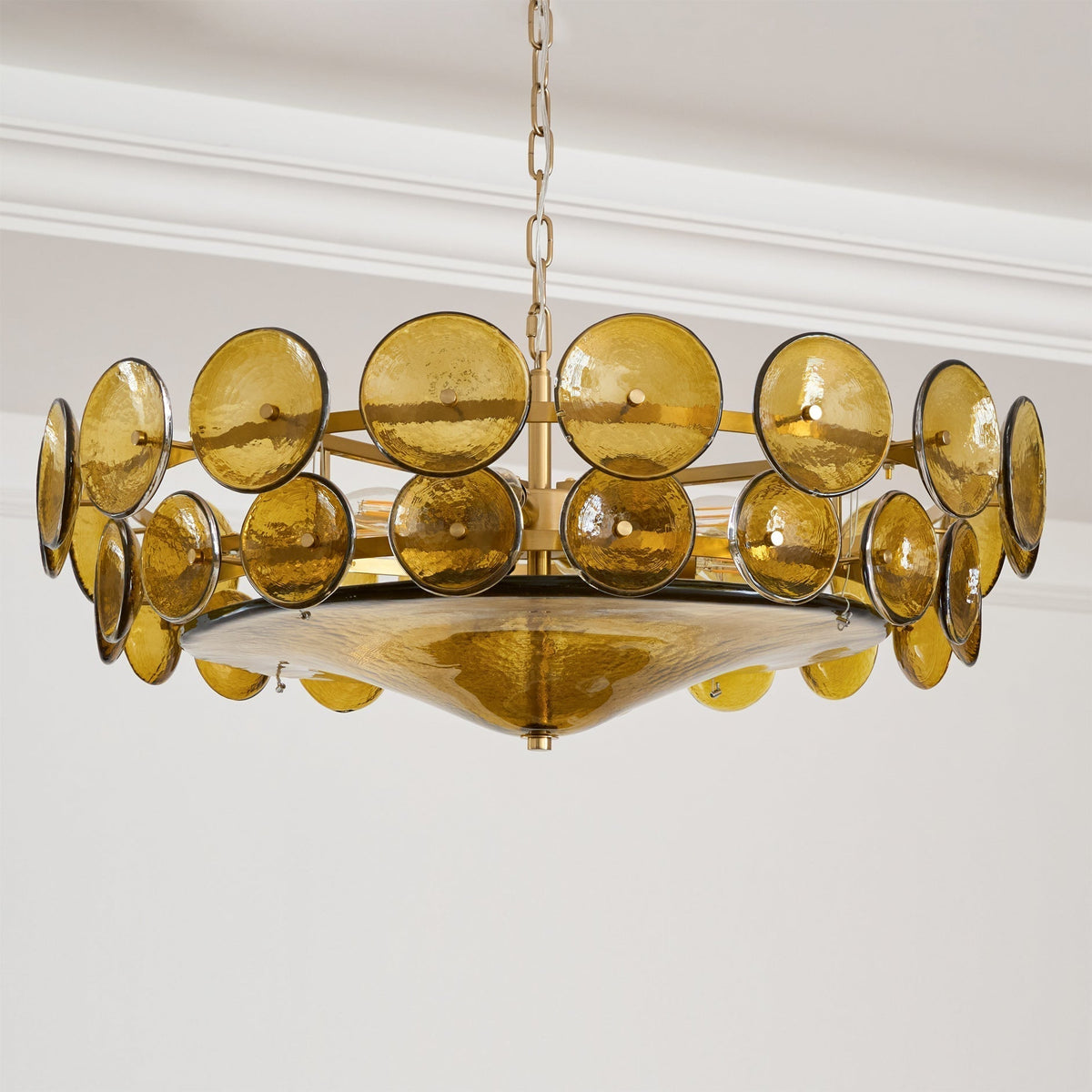 Eirinena Chandelier Murano Glass Disc Vintage