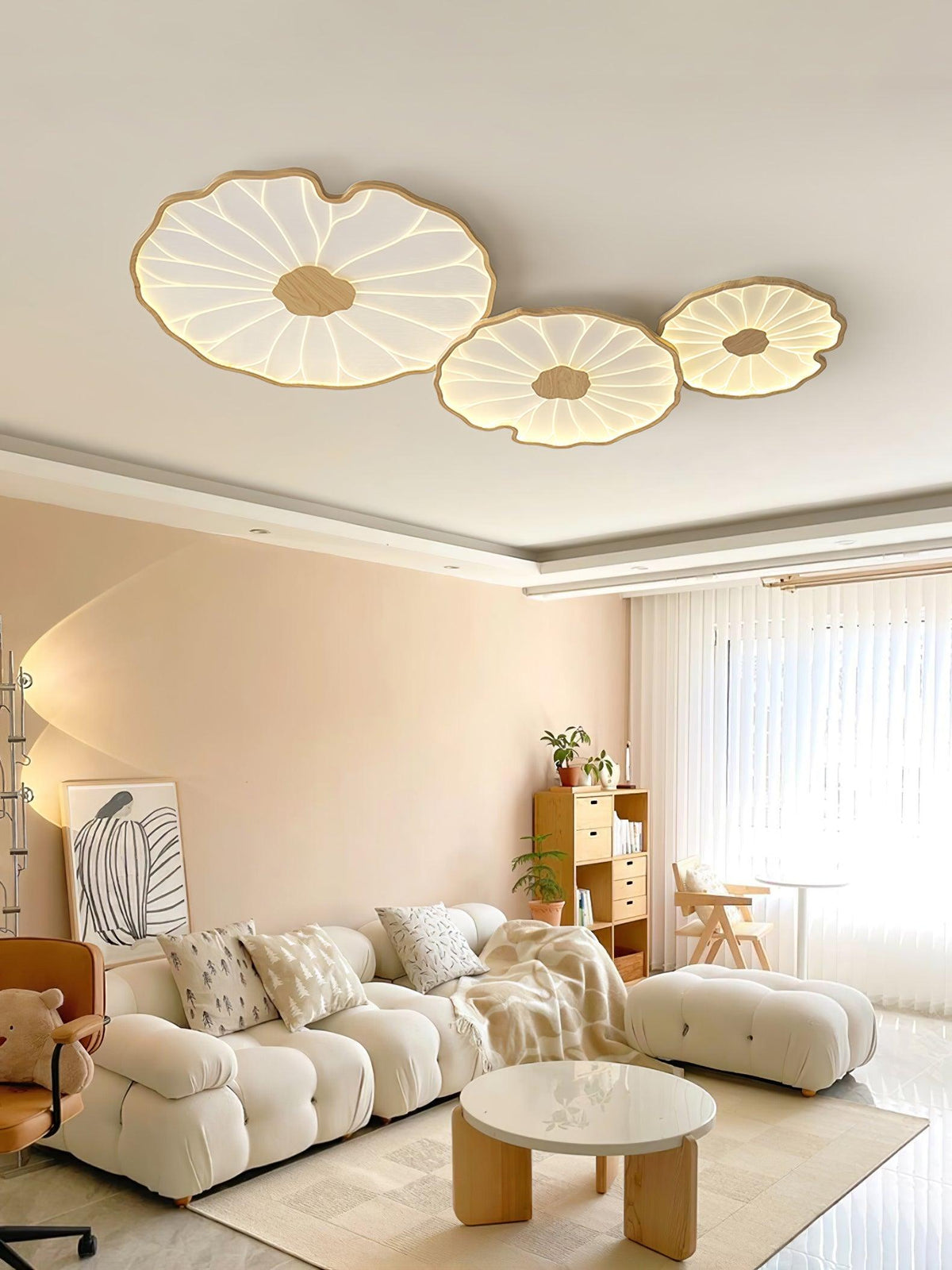 Pagia Lotus Leaf Acrylic Flush Mount Ceiling Light