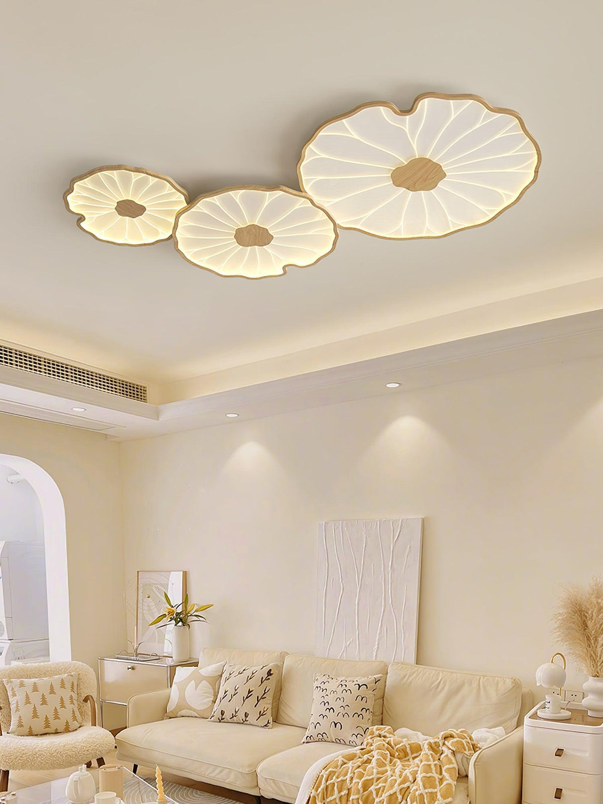 Pagia Lotus Leaf Acrylic Flush Mount Ceiling Light