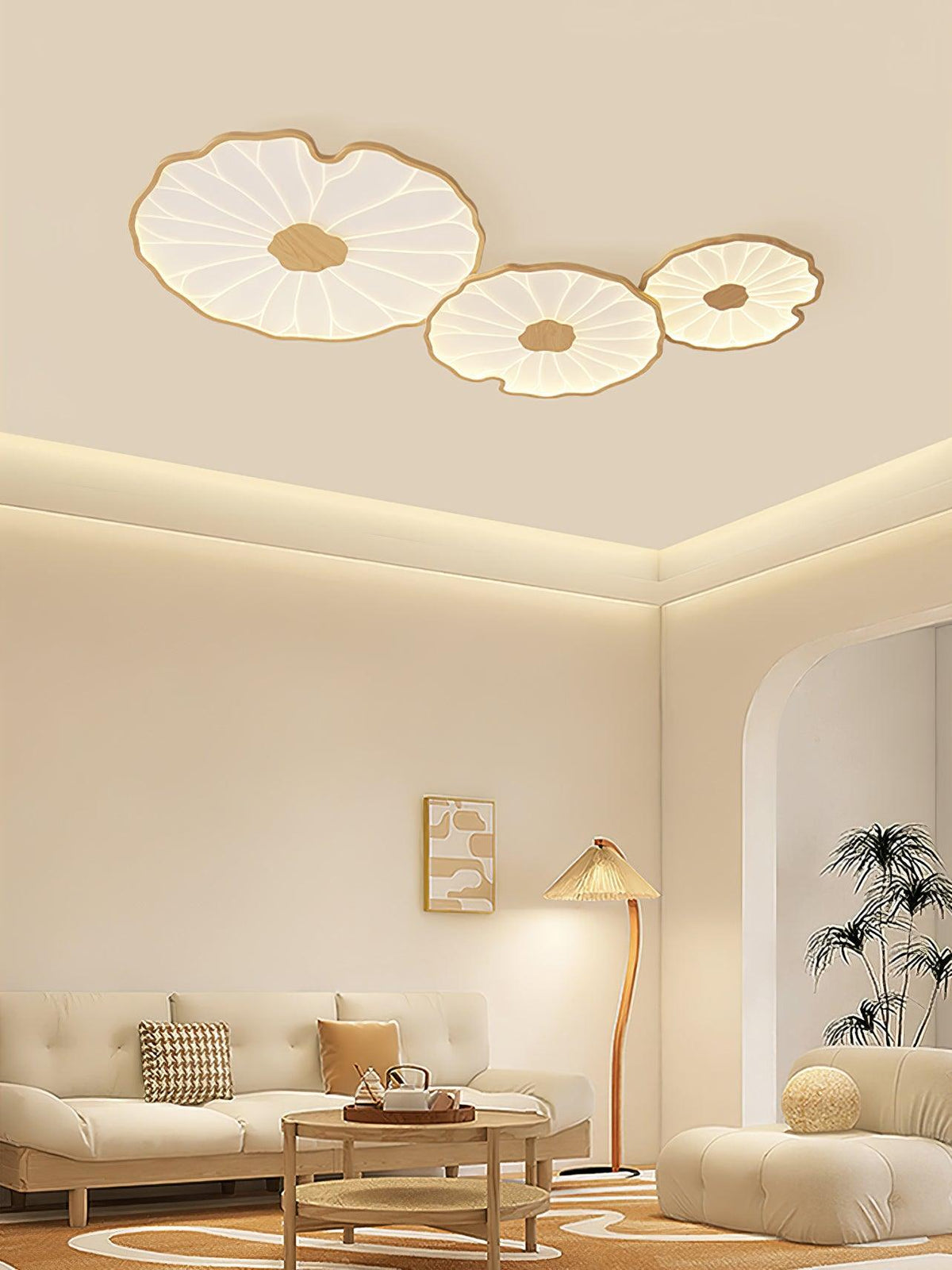 Pagia Lotus Leaf Acrylic Flush Mount Ceiling Light
