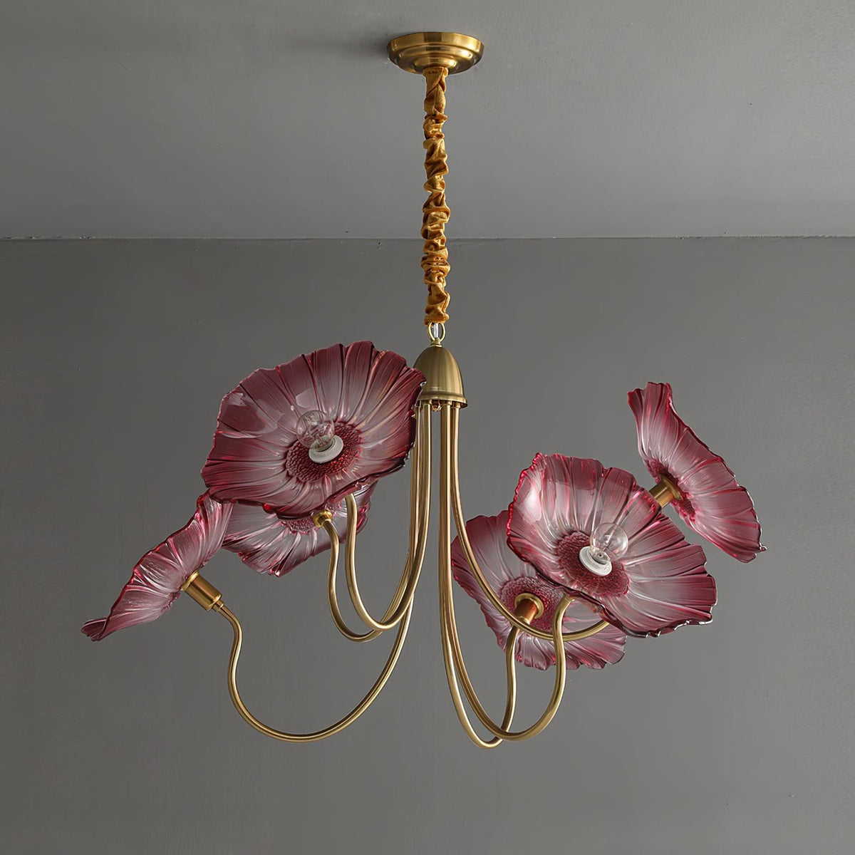 Velorora Chandelier Lotus Leaf Glass