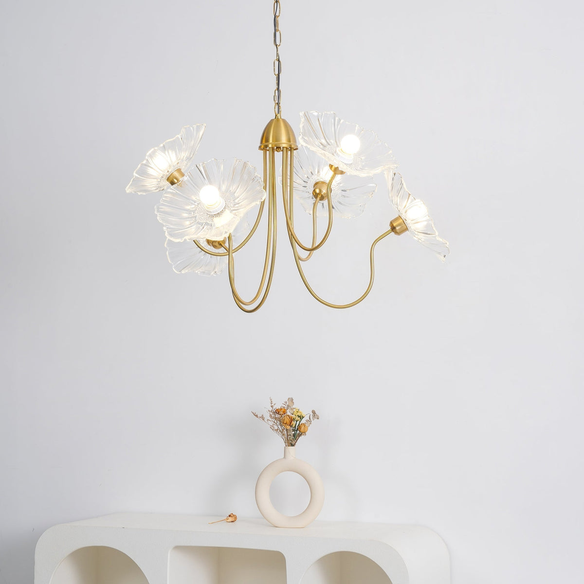 Velorora Chandelier Lotus Leaf Glass