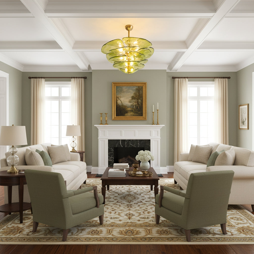 Giby Lotus Leaf Layered Glass Chandelier