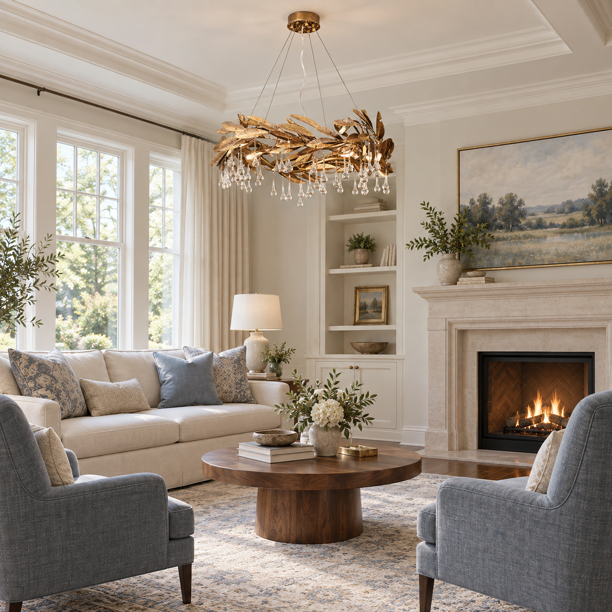 Brackenstone Botanical Raindrop Ring Chandelier