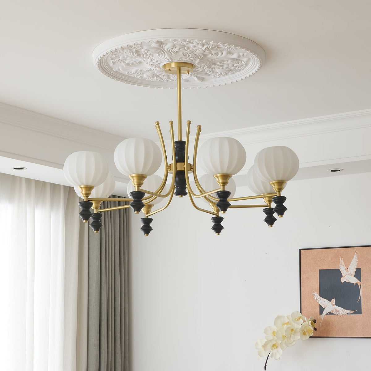 Zavenen Traditional Elegance Vintage Brass Wood Chandelier