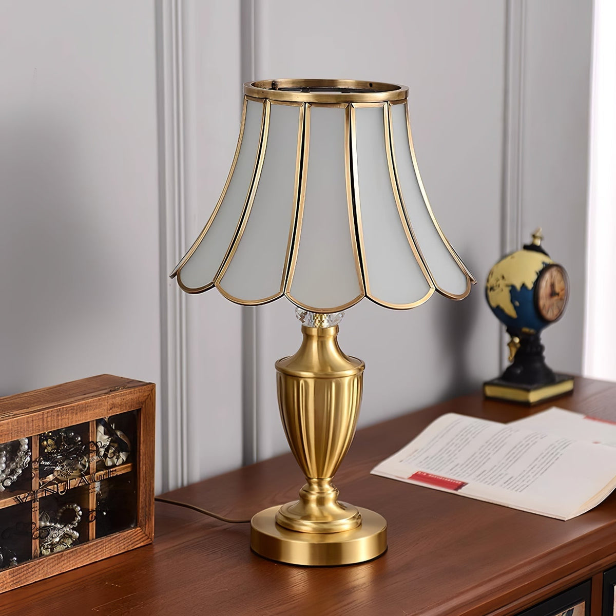 Valencia Brass & Glass Vintage Table Lamp