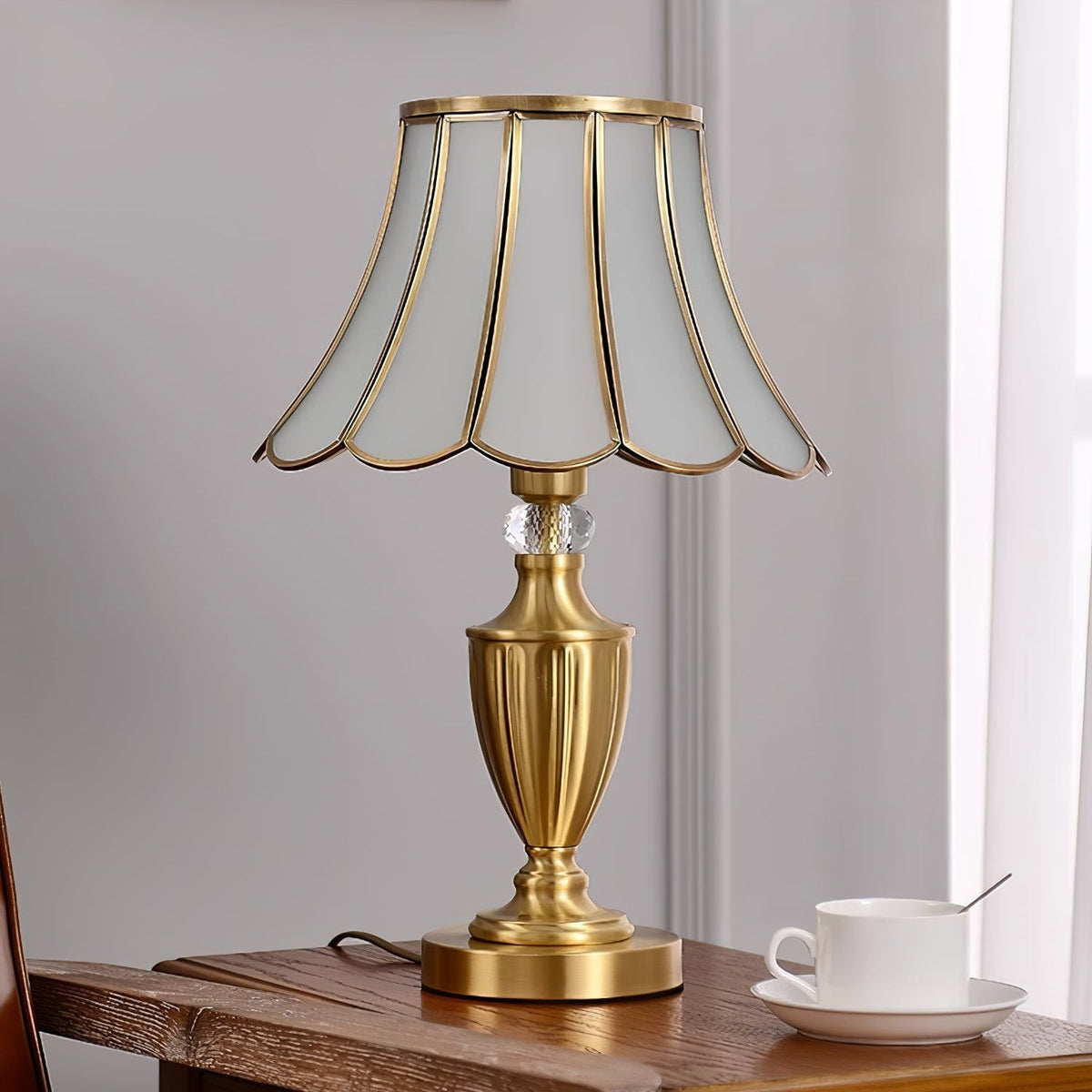Valencia Brass & Glass Vintage Table Lamp
