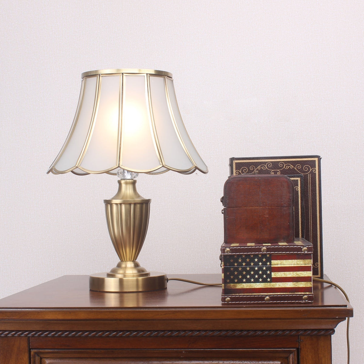 Valencia Brass & Glass Vintage Table Lamp