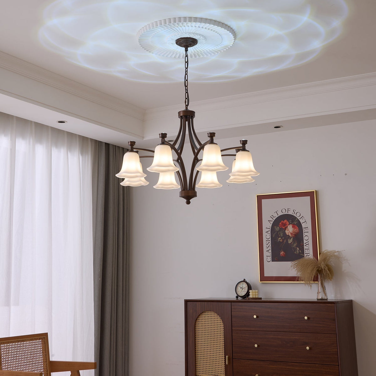 Viloros Traditional Premium Bell Glass Chandelier