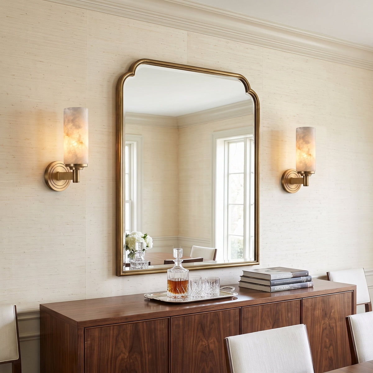 Navenford Alabaster Cylinder Wall Sconce