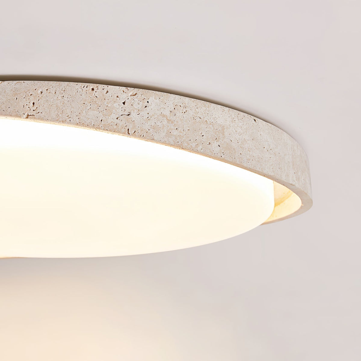 Cyvian Oval Frame Travertine Ceiling Light