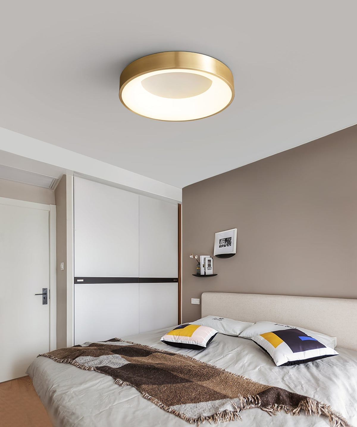 Zetheos Modern Minimalist Brass Ceiling Light