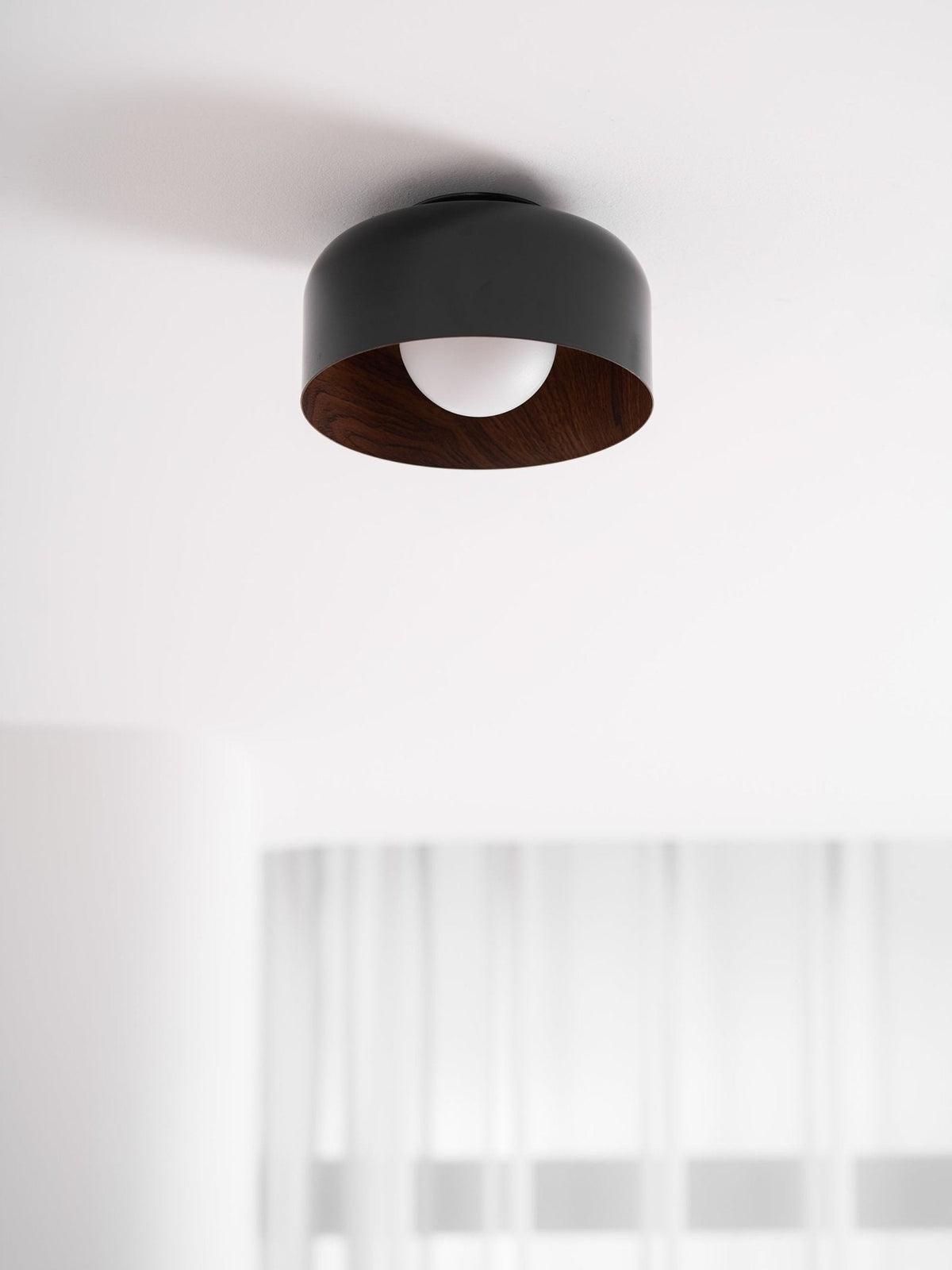 Bina Wood Round Flush Mount Ceiling Light