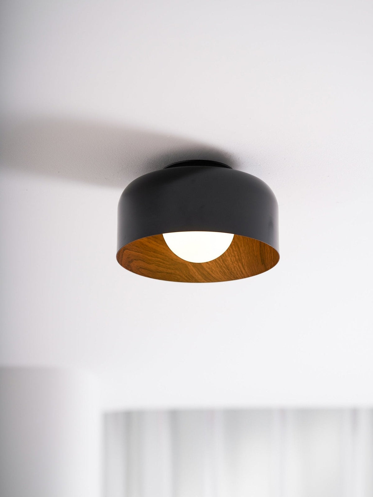 Bina Wood Round Flush Mount Ceiling Light