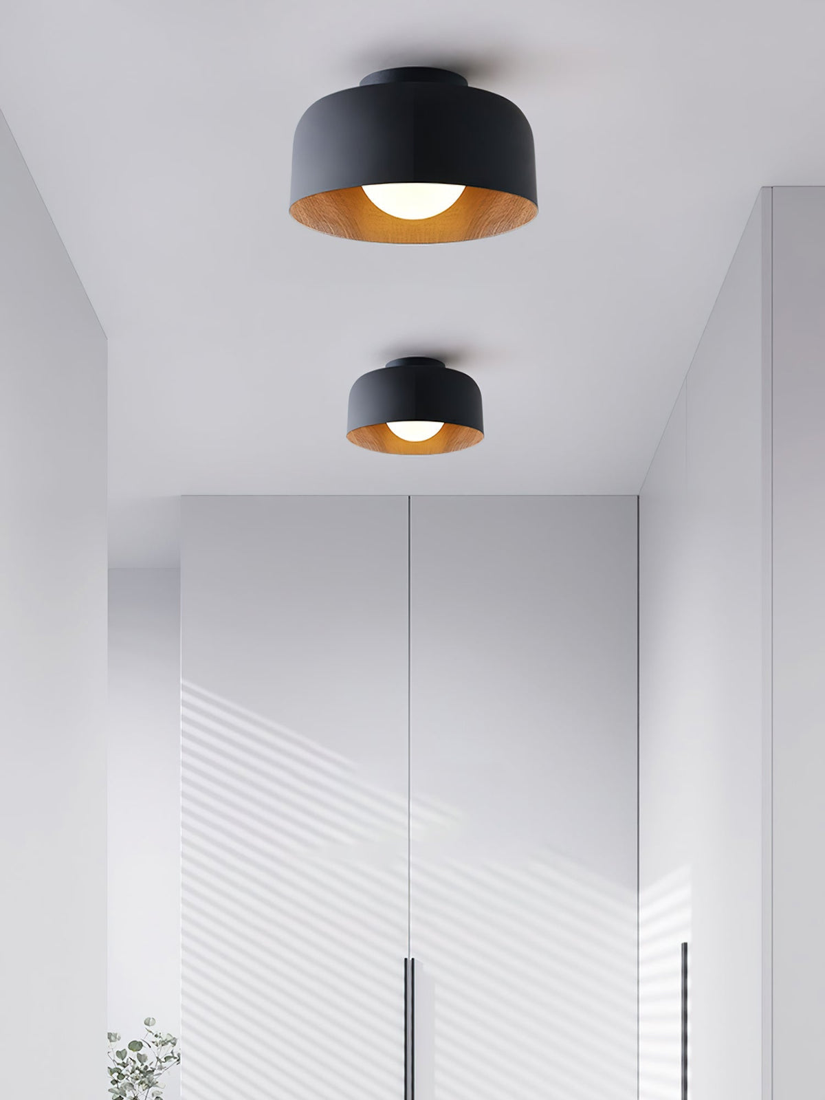 Bina Wood Round Flush Mount Ceiling Light
