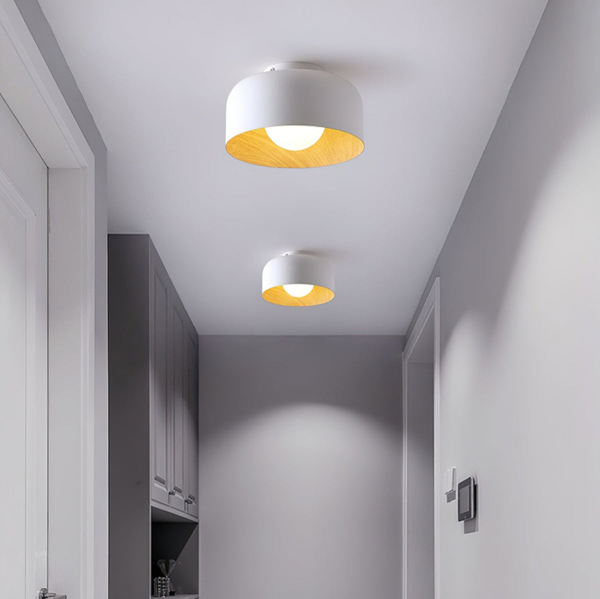 Bina Wood Round Flush Mount Ceiling Light