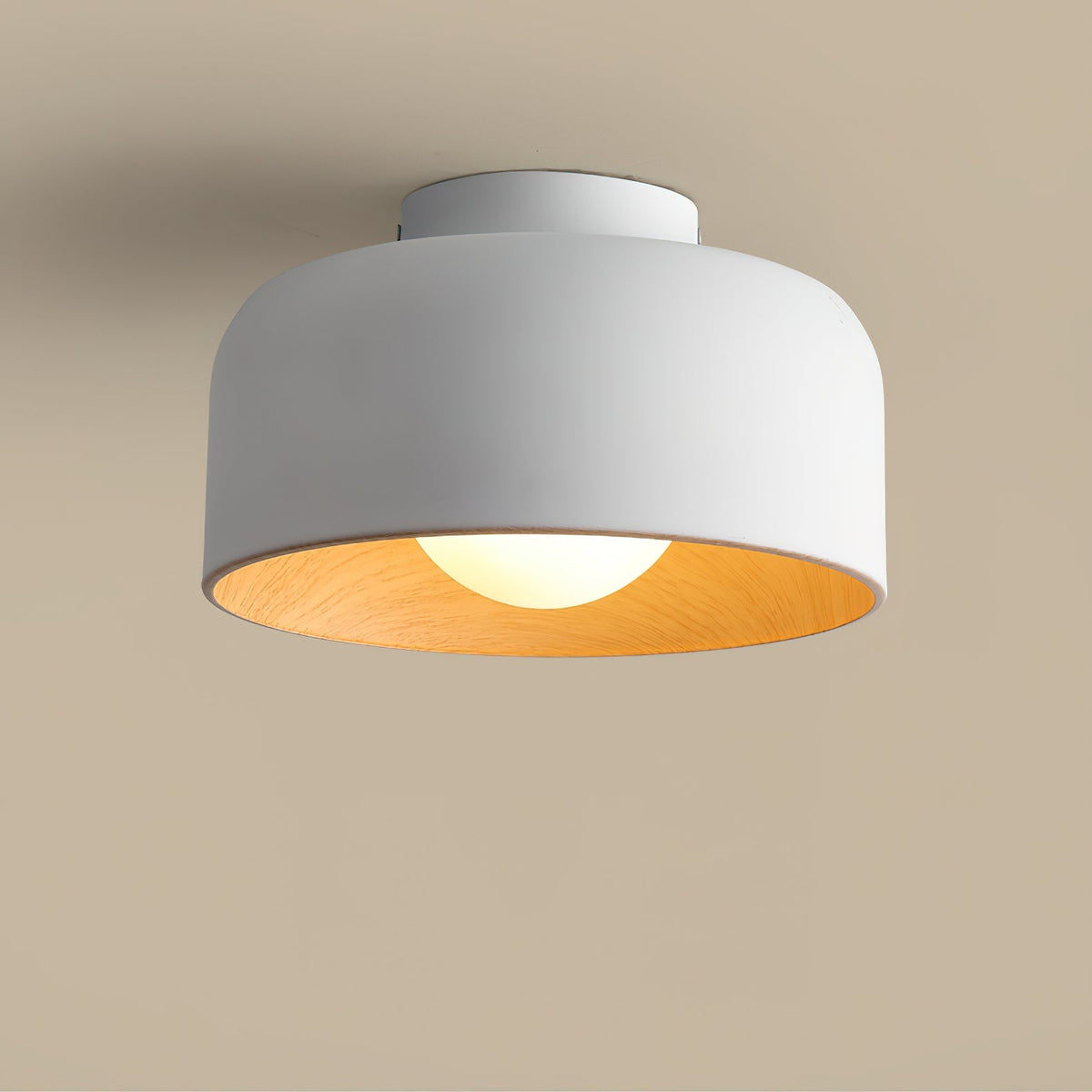 Bina Wood Round Flush Mount Ceiling Light