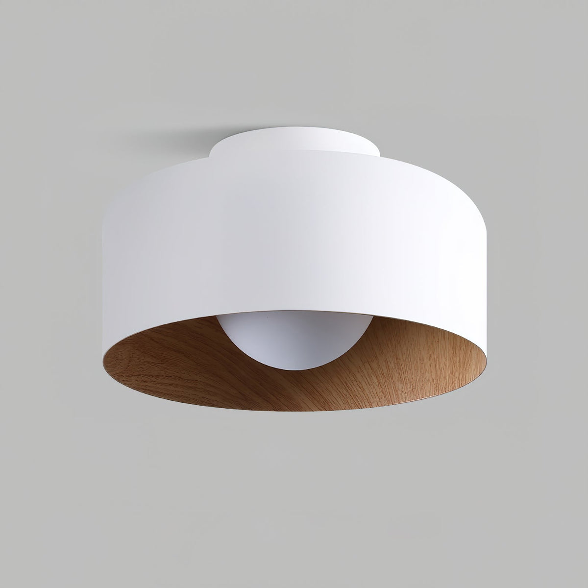 Bina Wood Round Flush Mount Ceiling Light